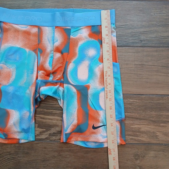 Nike‎ Pro Compression Shorts Mens Large Coral Blue Tight Fit Training Dri Fit - Picture 6 of 11